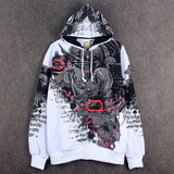 Hip Hop Hooded Jacket Men Street Dance Graffiti Hoodies Cotton Loose Casual Sweatshirts Streetwear Harajuku Printed Cardigan