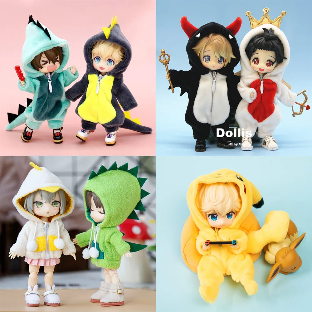 Cute Dinosaur Animal Monster Unicorn Doll Clothes Accessories Funny Angel Clothing For Ob11,Obitsu 11,Molly, Gsc,1/12 Bjd Doll