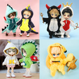 Cute Dinosaur Animal Monster Unicorn Doll Clothes Accessories Funny Angel Clothing For Ob11,Obitsu 11,Molly, Gsc,1/12 Bjd Doll