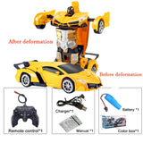 2IN1 Electric RC Car Transformation Robots One-key Deformation Car Outdoor Remote Control Sports Car Model  Children Boys Toys