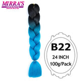 Jumbo Braiding Hair Extensions 24inch Ombre Hair For Braids 5Pcs Box Braid Yaki Texture Synthetic Fiber Fake Hair Mirra’s Mirror