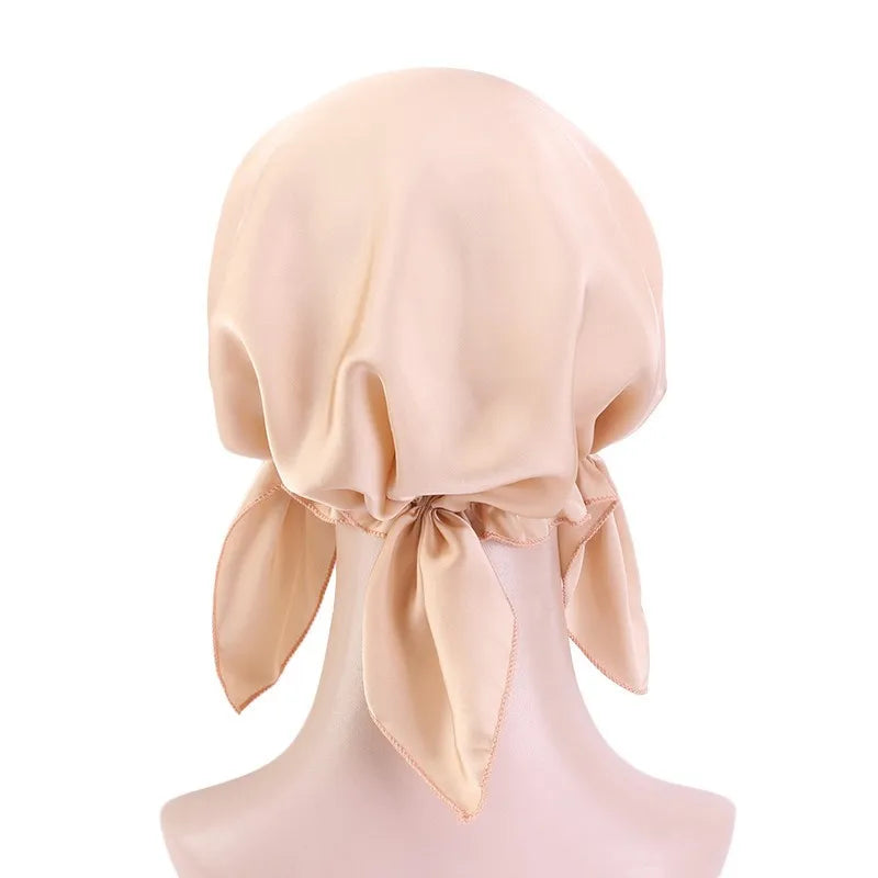 Muslim Women satin Turban Nightcap Hat Headscarves Cancer Chemo Headwear Bandanas Headwrap Caps Hijab