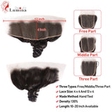 Loose Wave Frontal 13x4 Swiss Lace Frontal Ear to Ear Human Hair Extensions Loose Wave Closure 100% Human Hair Natural Black