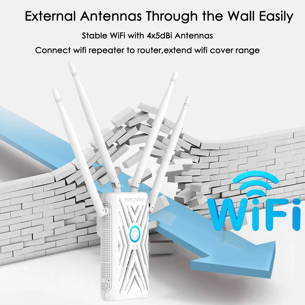 Wavlink 5 Ghz WiFi Repeater Wireless Wifi Extender 1200Mbps Wi-Fi Amplifier Long Range Wi fi Signal Booster 4x5dBi Antennas