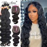 Body Wave Bundles With 6x6 Closure Brazilian Hair Weave Bundles With Lace Closure 4x4 5x5 Remy Human Hair Bundle With Closure