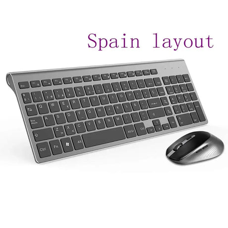 Russian Spain USA French Ltalian German UK layout Wireless Keyboard and Mouse Combo Silent Mice for PC Laptop, Computer Windows.