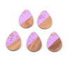 10PCS Water Drop Earrings Accessories Natural Wood & Resin Splicing Hand Made DIY Making Charms Jewelry Findings & Components