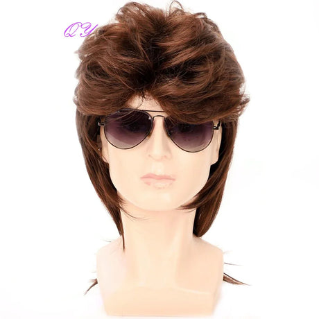 Synthetic Man Wigs  Black Short Curly For Men Wigs With High Temperature Fiber Daily Wear Curl Fashion Hairstyle Male Wig