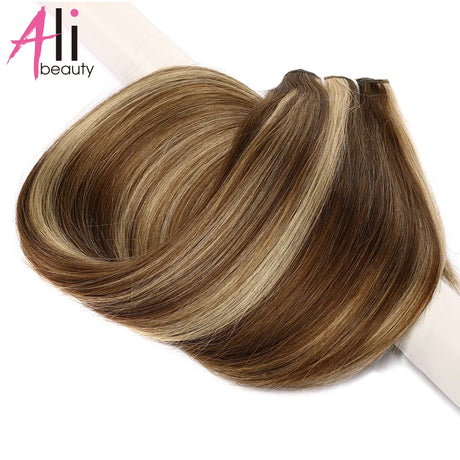 Straight Blonde Human Hair Weave Brazilian Remy Human Hair Weft Extensions 18-28" Highlight Ombre Human Hair Weft #613