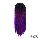 YunRong Senegalese Twist Hair Jumbo Crochet Braids 22 inch 120g 20 Color Ombre Synthetic Crochet Hair Braiding Hair For Women