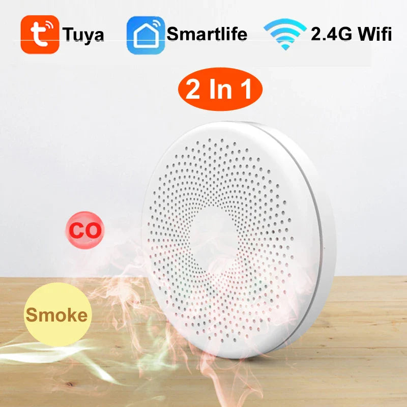 Tuya Carbon Monoxide Alarm Wireless Smoke Detector Wifi Sensor CO Gas Alarm Fire Protection Home Security Alarms Smart Life