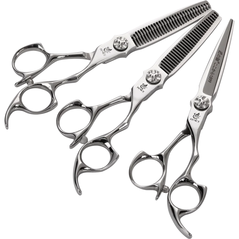 Fenice 6 inch Cutting Thinning Styling Tool Hair Scissors Set Salon Hairdressing Scissors Shears Traceless/V-shaped teeth Blades