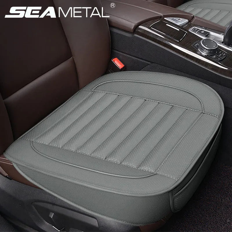 SEAMETAL Car Seat Covers PU Leather Interior Automobiles Seats Cover Mats For Seat Cushion Protector Covers Auto Accessories