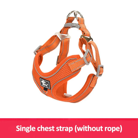 Reflective Vest Harness Leash Adjustable Mesh Vest Dog Harness Collar Chest Strap Leash Harnesses With Traction Rope XXS-L Size