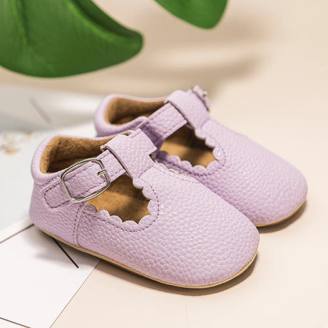 KIDSUN Newborn Baby Shoes Stripe PU Leather Boy Girl Shoes  Toddler Rubber Sole Anti-slip First Walkers Infant Moccasins