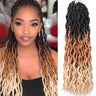 Goddess Nu Locs Soft Curly Faux Locs Crochet Hair Braids 18inch Synthetic Ombre Braiding Hair Extensions Pre Loop