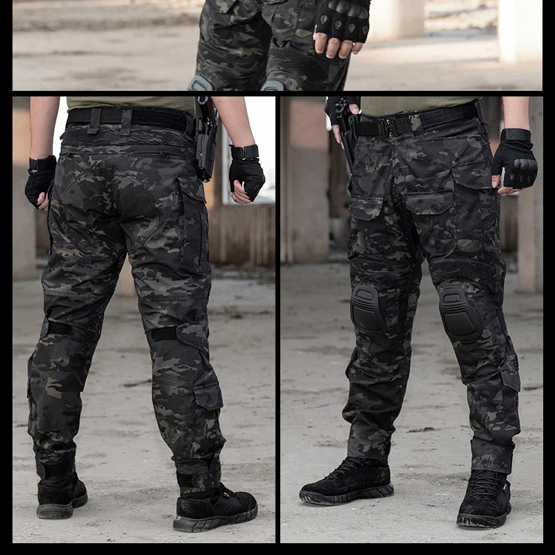 HAN WILD Upgraded Version G3 Combat Pants + Pads Hiking Pants Camouflage Safari Airsoft Military Tactical Trousers Gen3