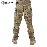 HAN WILD Upgraded Version G3 Combat Pants + Pads Hiking Pants Camouflage Safari Airsoft Military Tactical Trousers Gen3