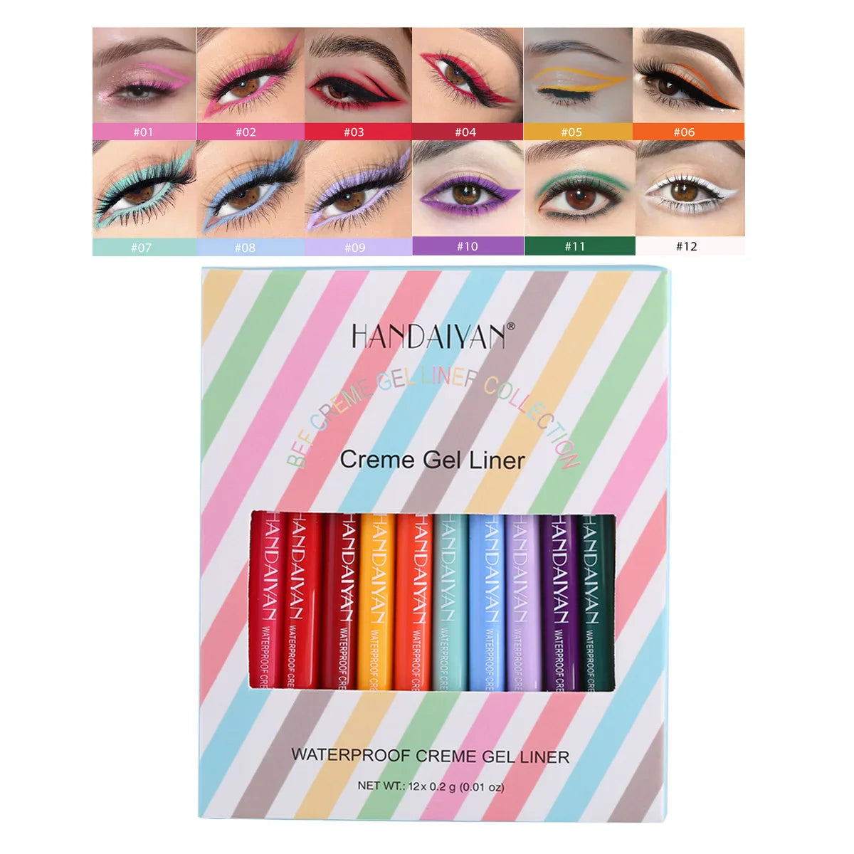 HANDAIYAN Makeup Set Series Eyeshadow Cream Matte Glitter Eyeliner Lip Gloss Liquid Lipstick Cosmetic Kit Eye Shadow Liner Stick