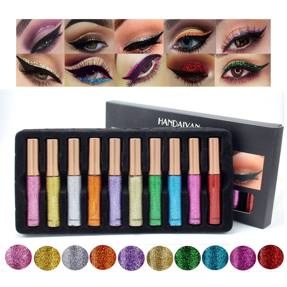 HANDAIYAN Makeup Set Series Eyeshadow Cream Matte Glitter Eyeliner Lip Gloss Liquid Lipstick Cosmetic Kit Eye Shadow Liner Stick