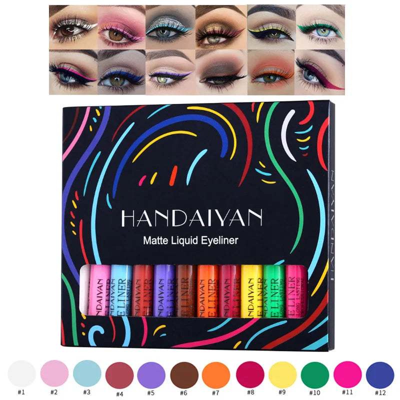 HANDAIYAN Makeup Set Series Eyeshadow Cream Matte Glitter Eyeliner Lip Gloss Liquid Lipstick Cosmetic Kit Eye Shadow Liner Stick