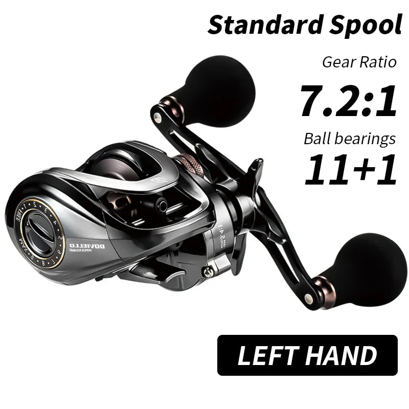 HIAW200 Baitcasting Reel 9.5Kg Max Drag 11 + 1 BB 5.4/7.2 Gear Ratio High-speed Fishing Reel Baitcaster Reels