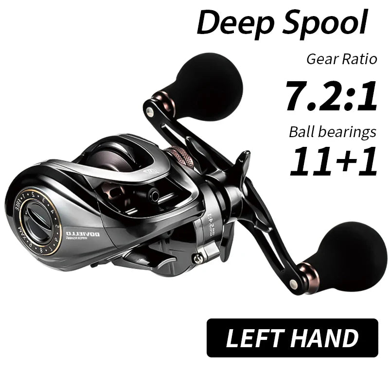 HIAW200 Baitcasting Reel 9.5Kg Max Drag 11 + 1 BB 5.4/7.2 Gear Ratio High-speed Fishing Reel Baitcaster Reels