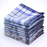 10Pcs Classic Vintage Plaid Stripe chief Hanky Men Pocket Squares 100% Cotton Business Casual Chest Towel Hankies Scarves 20