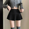 HOUZHOU Woolen Pleated Skirt Women Korean Cute Sexy High Waist A-line coquette Extreme Mini Skirt Autumn Winter Vintage School