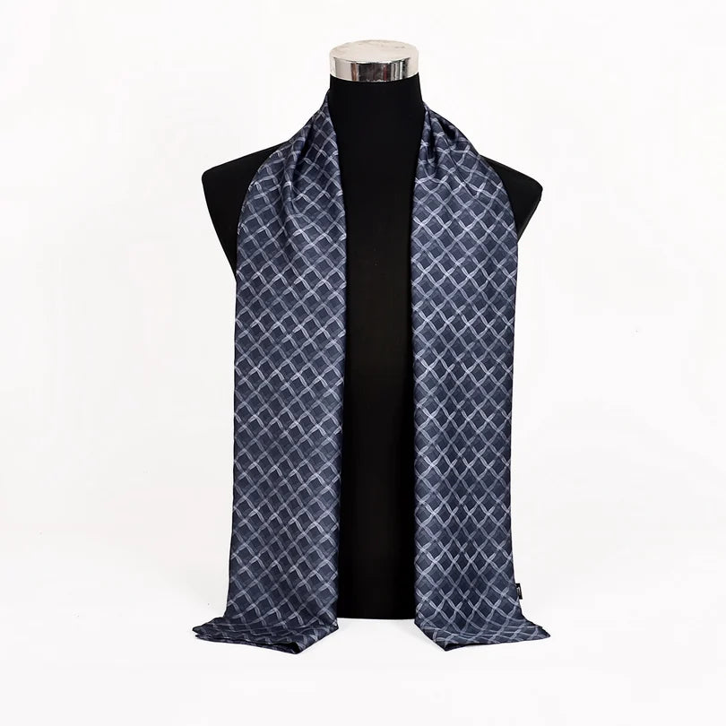 [BYSIFA] Men Silk Scarf Neck Scarf Fall Winter Male Long Scarves Fashion Houndstooth Business Scarf Cravat 170*30cm