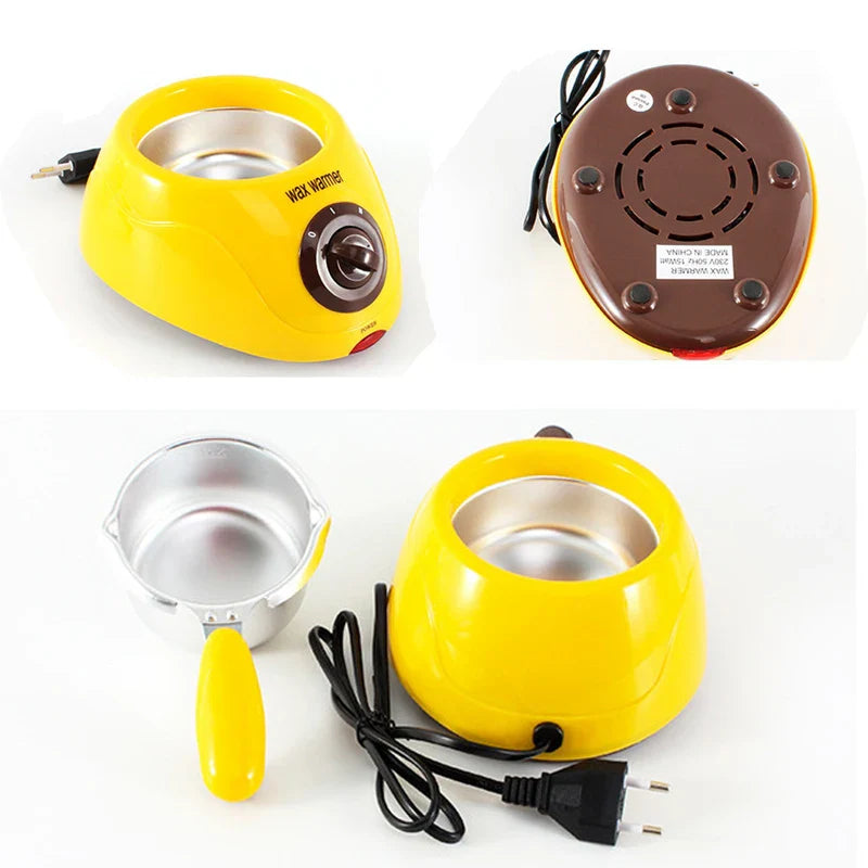 250ML Mini Portable Wax Warmer Pot  SPA Paraffin Therapy Hair Remover  - Multi function Chocolate and Butter Heater and 100g Wax