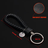 Handmade Braid Real Sheepskin Leather Woven Rope Keychain Wrist Rope Couple Key Chain Llavero Key Ring Key Holder Car Pendant