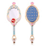 Anime Moon Metal Oval Hand Held Makeup Mirror Ladies Girl Crown Mirror Beauty Dresser Red Blue Makeup Mirror With Crystal