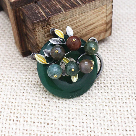 5 Colors Vintage Plant  Brooch High-end Nature Stones Brooch Beautiful Pins For Women New 2016 FBRO053