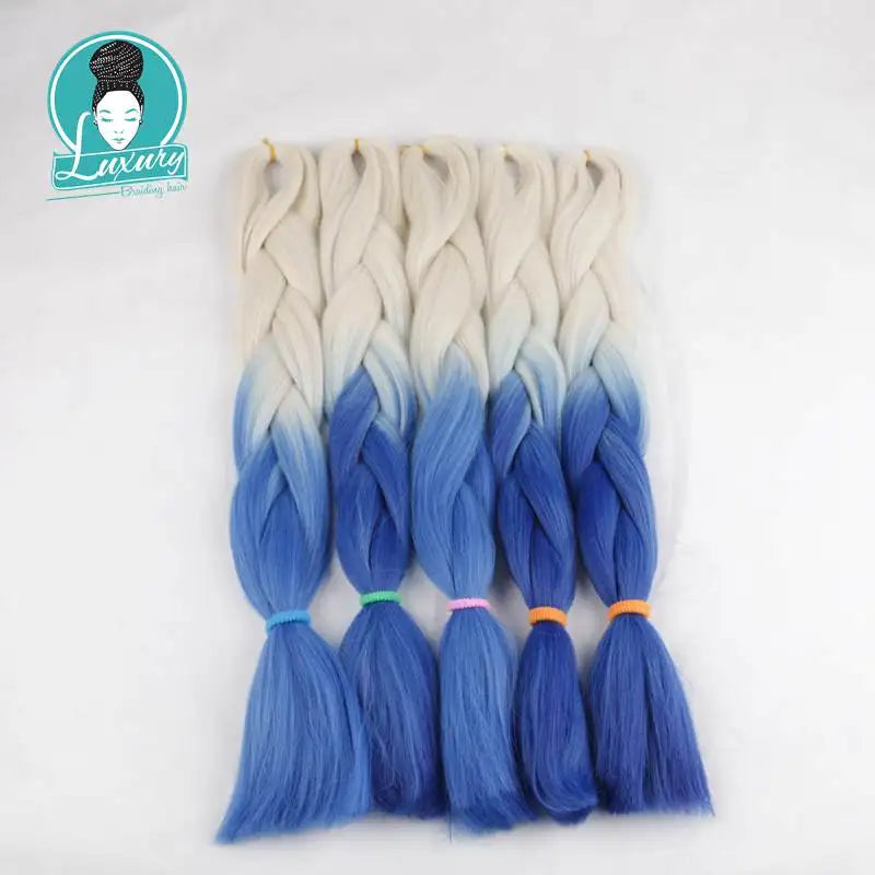 Luxury ForBraiding 3pcs bulk buy Henlon 24inch 60cm Folded Two Three Tone Color Ombre Braiding Synthetic Jumbo Braids