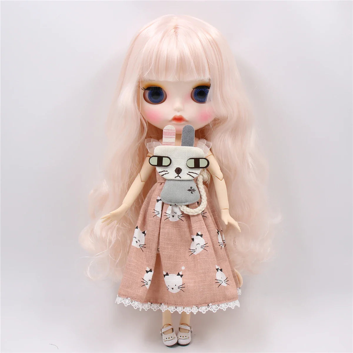 ICY DBS Blyth Doll 1/6 bjd ob24 toy joint body pale pink mix white hair 30cm toy anime girls