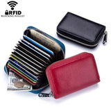 New Arrival Unisex Genuine Leather RFID Protection Credit Card Case Wallet For Man Ladies ID Card Holder Women's Purse