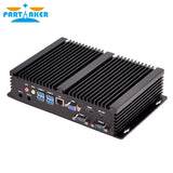 Partaker I3 Rugged Fanless Barebone Mini PC Core i3 i5  Windows 10  ITX Case Embedded Industrial Computer 1 LAN 1 VGA 2 COM