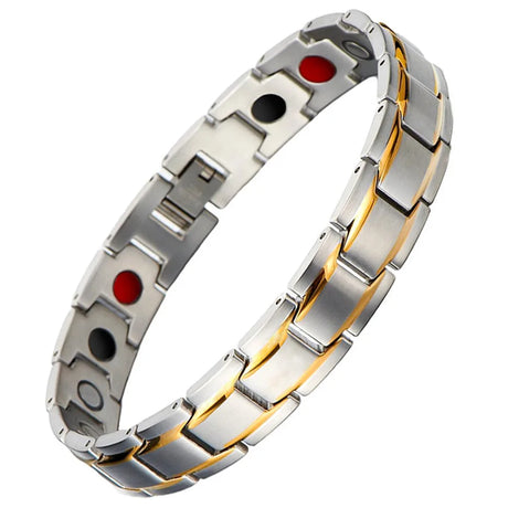 Rainso Men’s Bracelet Homme With Magnet Stainless Steel Bracelet Viking 4in1 Bio Energy Health Jewelry