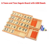 Montessori Teaching Math Toys Teens and Tens Seguin Board with Beads Bars Wood Toys Early Childhood Education Preschool Training