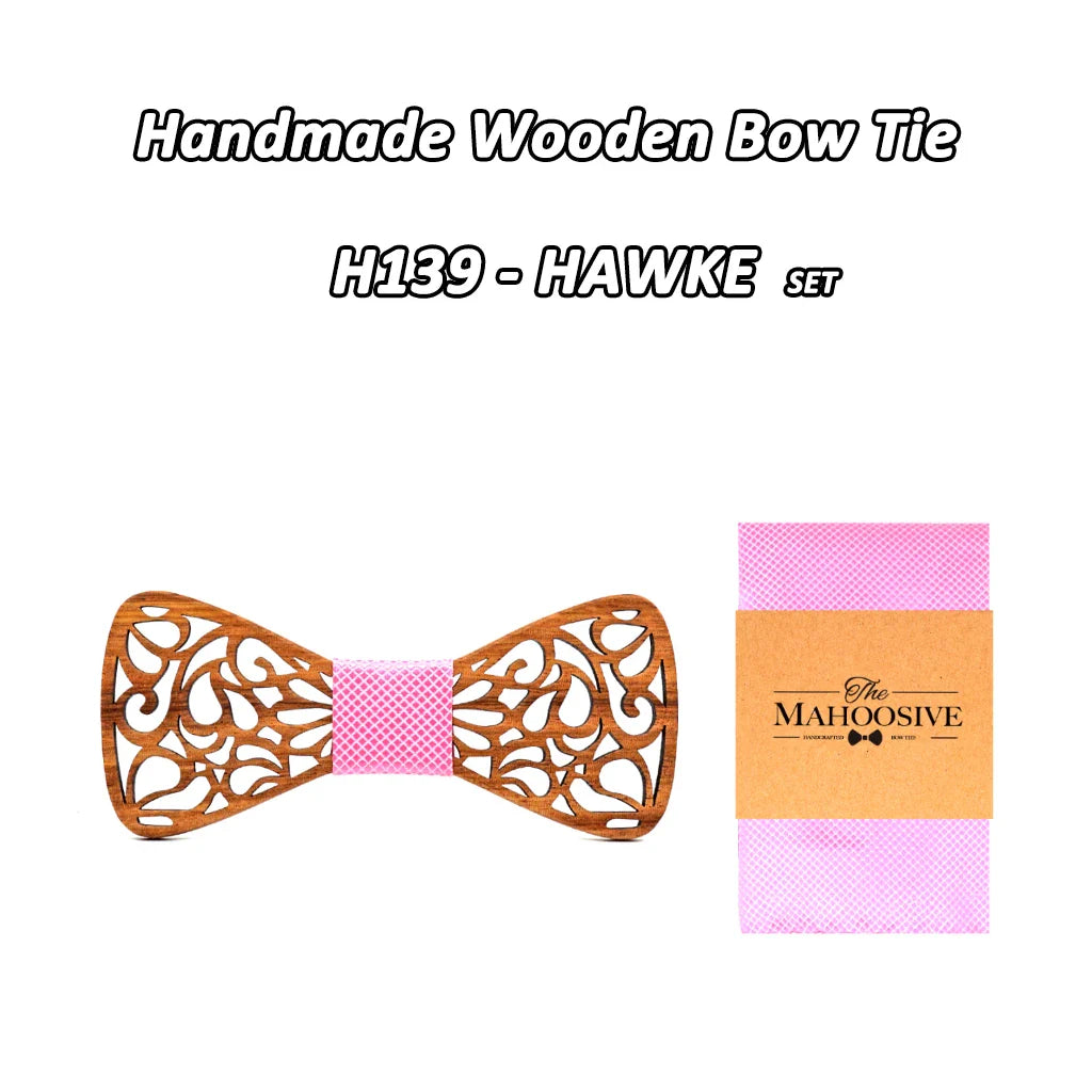 Mahoosive New Floral Wood Bow Ties for Men Bowtie Hollow Butterflies Wedding suit wooden bowtie Shirt krawatte Bowknots Slim tie