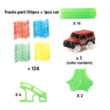 240pcs Race Track Car Glowing flexible soft Bend track with led lighting rail car,puzzle educational DIY assembly toys for boy