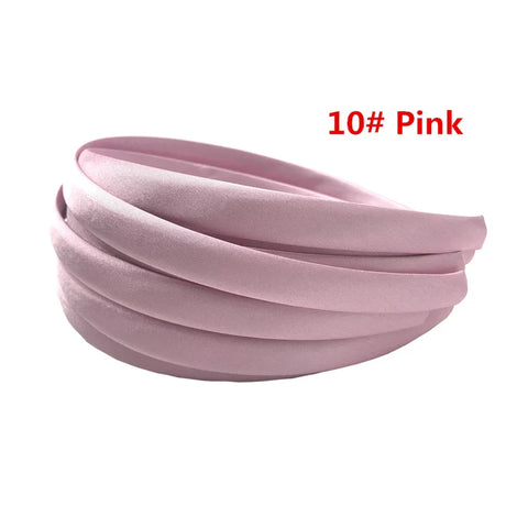 24Pcs/Lot 15mm 24 Colors Satin Fabric Covered Resin Hairband Wholesale Adult Kids Headband Girls DIY Hair Loop Hair Accessories