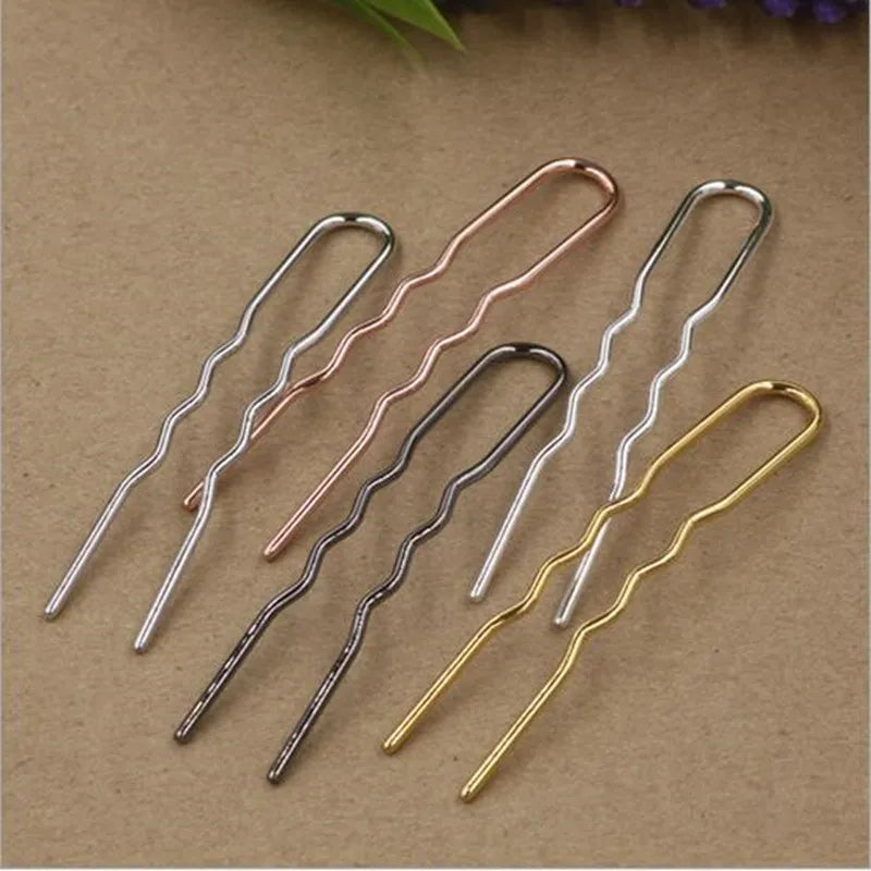 10pcs Gunblack/Rose Gold/Silver/Antique Bronze U Shape Hair Combs Hairpins Barrettes Hair Clips Hair Wedding Hair Accessories