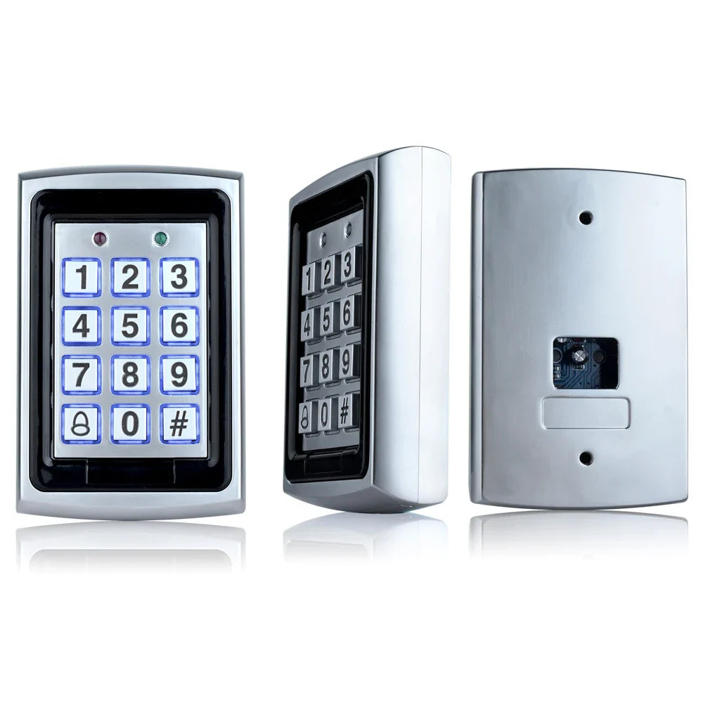 RFID Metal Access Control Keypad Waterproof Rainproof Cover Outdoor Door Opener Electronic Lock System 10pcs EM4100 Keychains