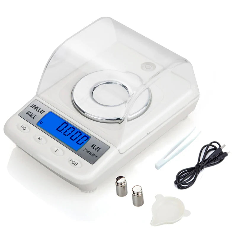 100g/50g 0.001g LCD Digital Jewelry Scales Precision Diamond Laboratory Weight Balance Medicinal Electronic Scale with USB cable