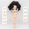 ICY DBS Blyth doll 1/6 toy white skin joint body bjd black hair matte face with eyebrow custom doll 30cm