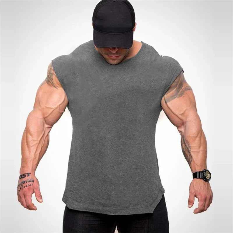 Brand mens Sleeveless shirts Summer Cotton Slim Fit Men Gyms Tank Top Clothing Bodybuilding Undershirt Fitness tops tees