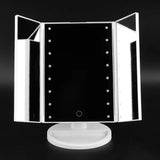 2017 Portable Three Folding Table LED Lamp Luminous Makeup Mirror Cosmetic Mirror Adjustable Tabletop Countertop Light Mirror