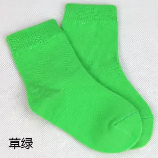 20 Pieces=10 Pairs Children Socks Spring&Autumn Cotton High Quality Candy Colors Girls Socks With Boys Socks 1-9 Year Kids Socks